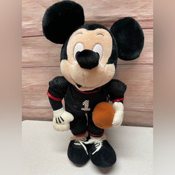 Walt Disney world Mickey Mouse Football Player Uniform Plush Toy stuff animal - Picture 2 of 11